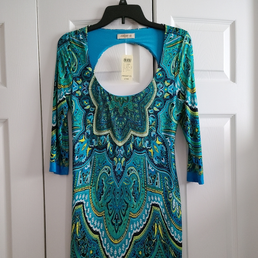 Arden B Multi Color Open Back Dress